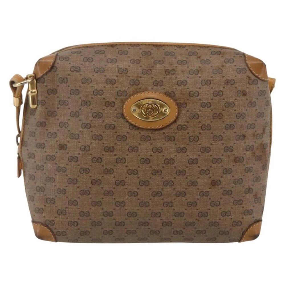 GUCCI Micro GG Supreme Shoulder Bag PVC Beige Gold 007 104 4916 Auth BA7113 - Picture 12 of 16